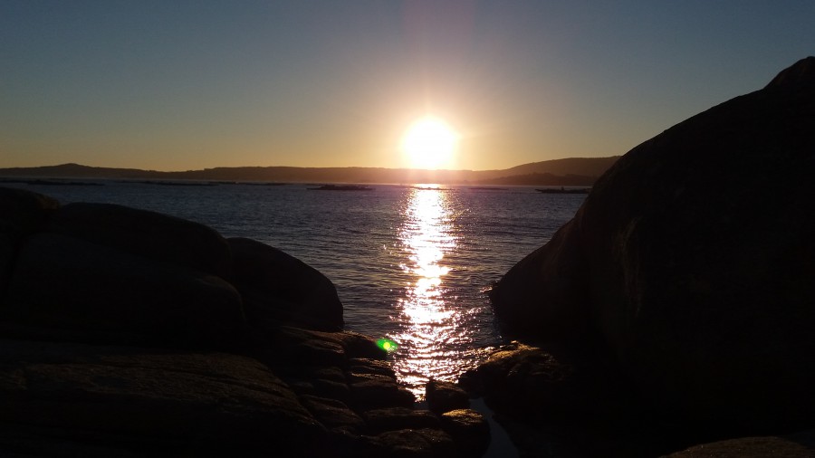 Atardecer  no faro illa de arousa