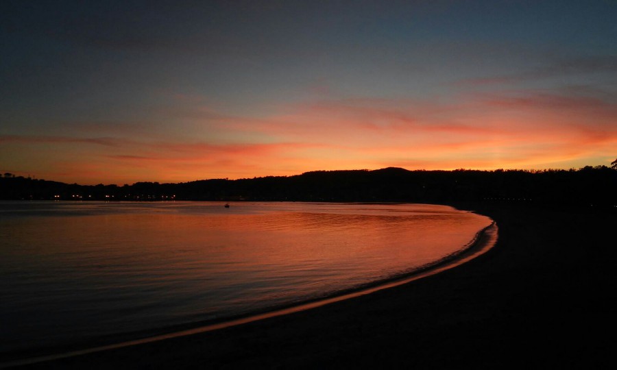 Atardecer en Ribeira. Praia de Coroso.