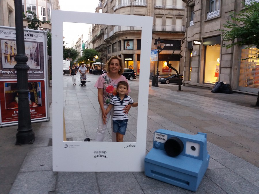 Mateo y yo en el Paseo de Ourense