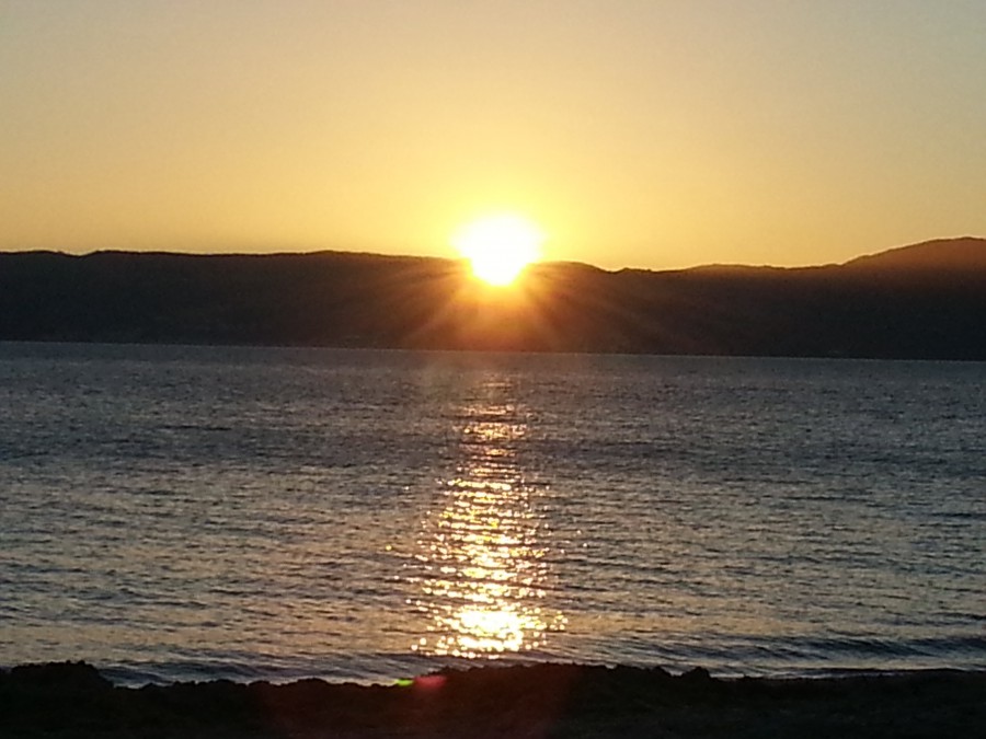 Puesta de sol desde la playa de coira