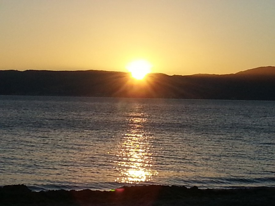 Puesta de sol desde la playa de coira