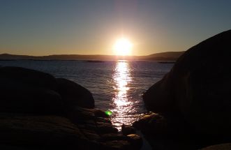 Atardecer  no faro illa de arousa