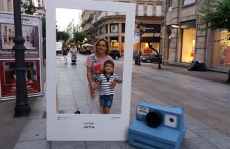 Mateo y yo en el Paseo de Ourense