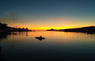 Solpor na ría de Pontevedra