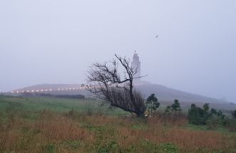 Torre de Hércules nun dia de choiva